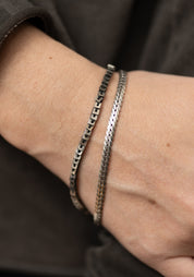 Sterling Chain and Square Paillettes Bracelet