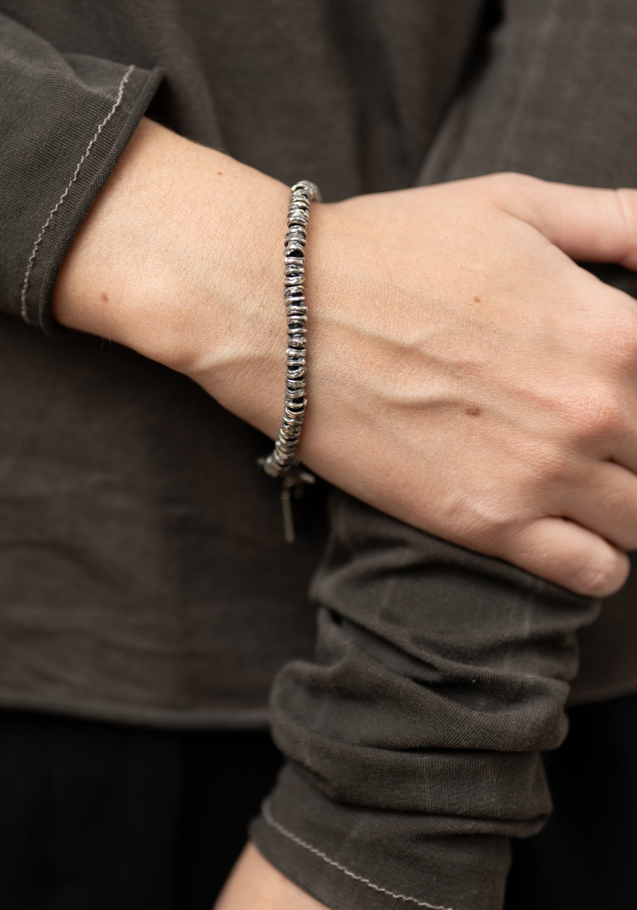 Textured Sterling Beads Bracelet - December Thieves