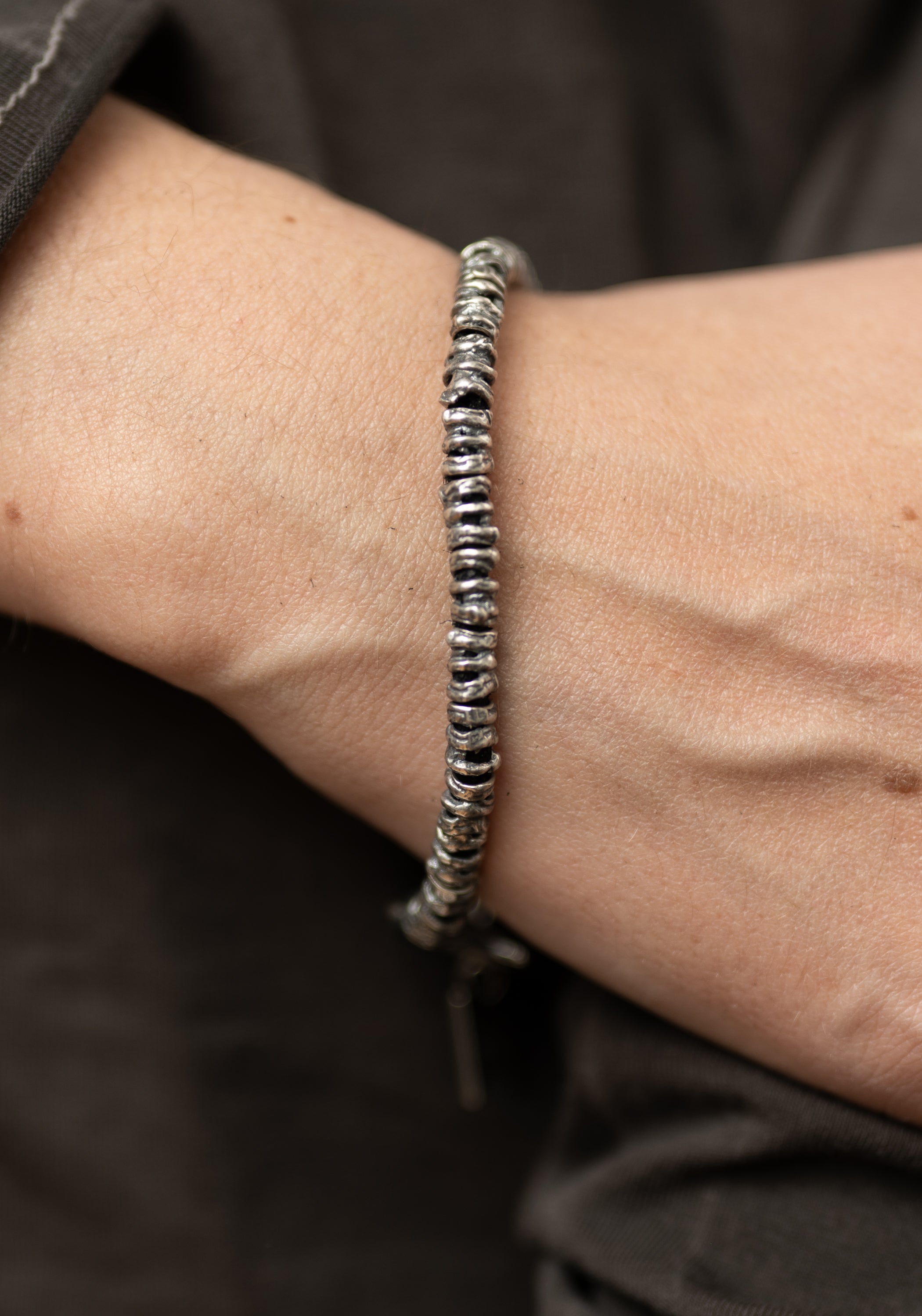 Textured Sterling Beads Bracelet - December Thieves