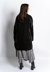 Slate Silk Velvet Cocoon Jacket