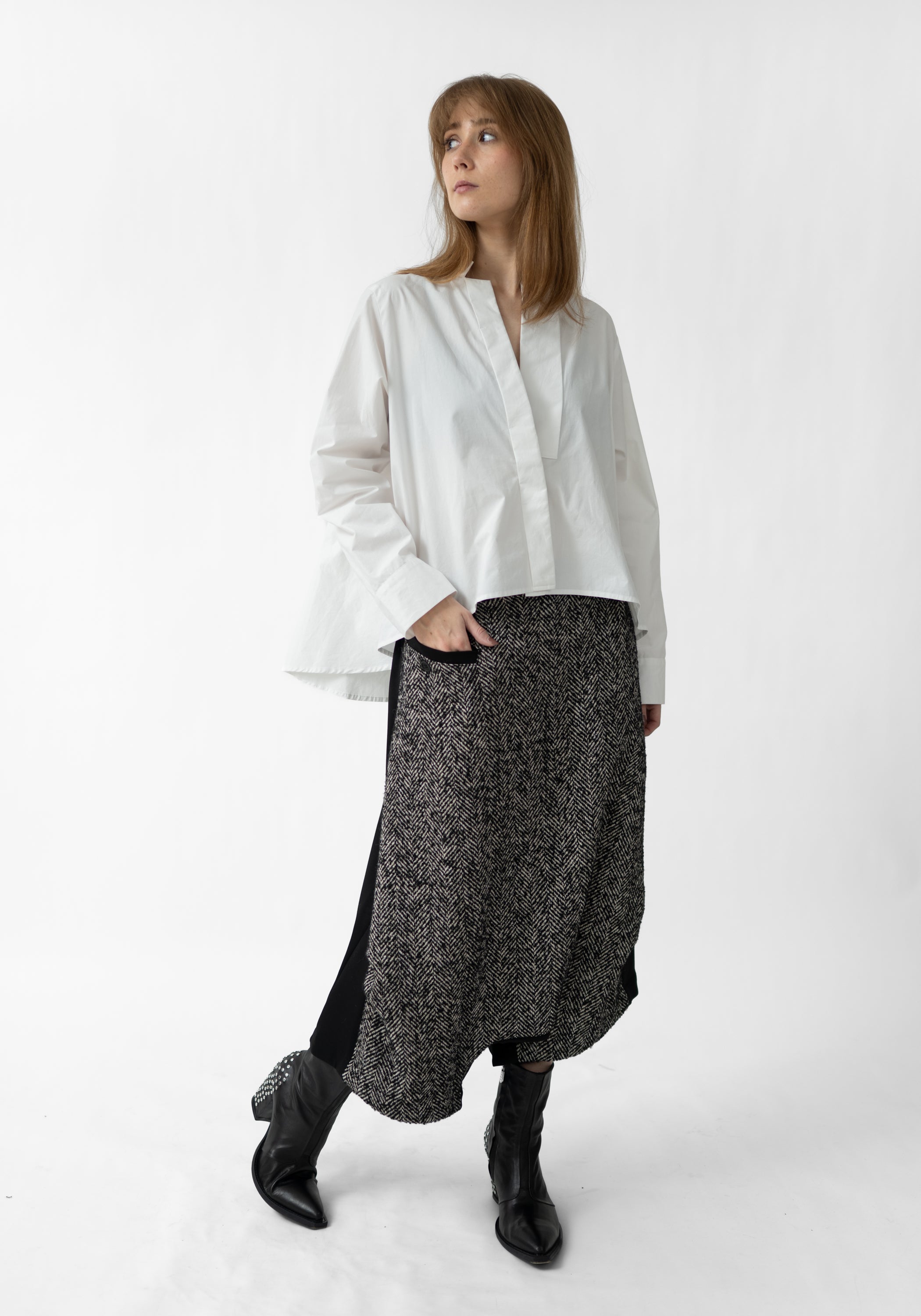 Oversized Deep V Blouse - December Thieves