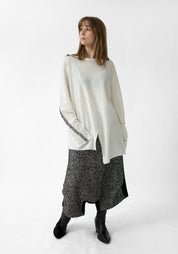Stitch Detail Wool Blend Sweater