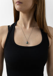 18k Yellow Gold and Sterling Gemstone Teardrop Necklace - December Thieves