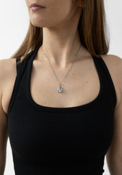 18k Yellow Gold and Sterling Gemstone Teardrop Necklace - December Thieves
