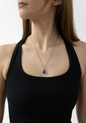 18k Yellow Gold and Sterling Gemstone Teardrop Necklace - December Thieves