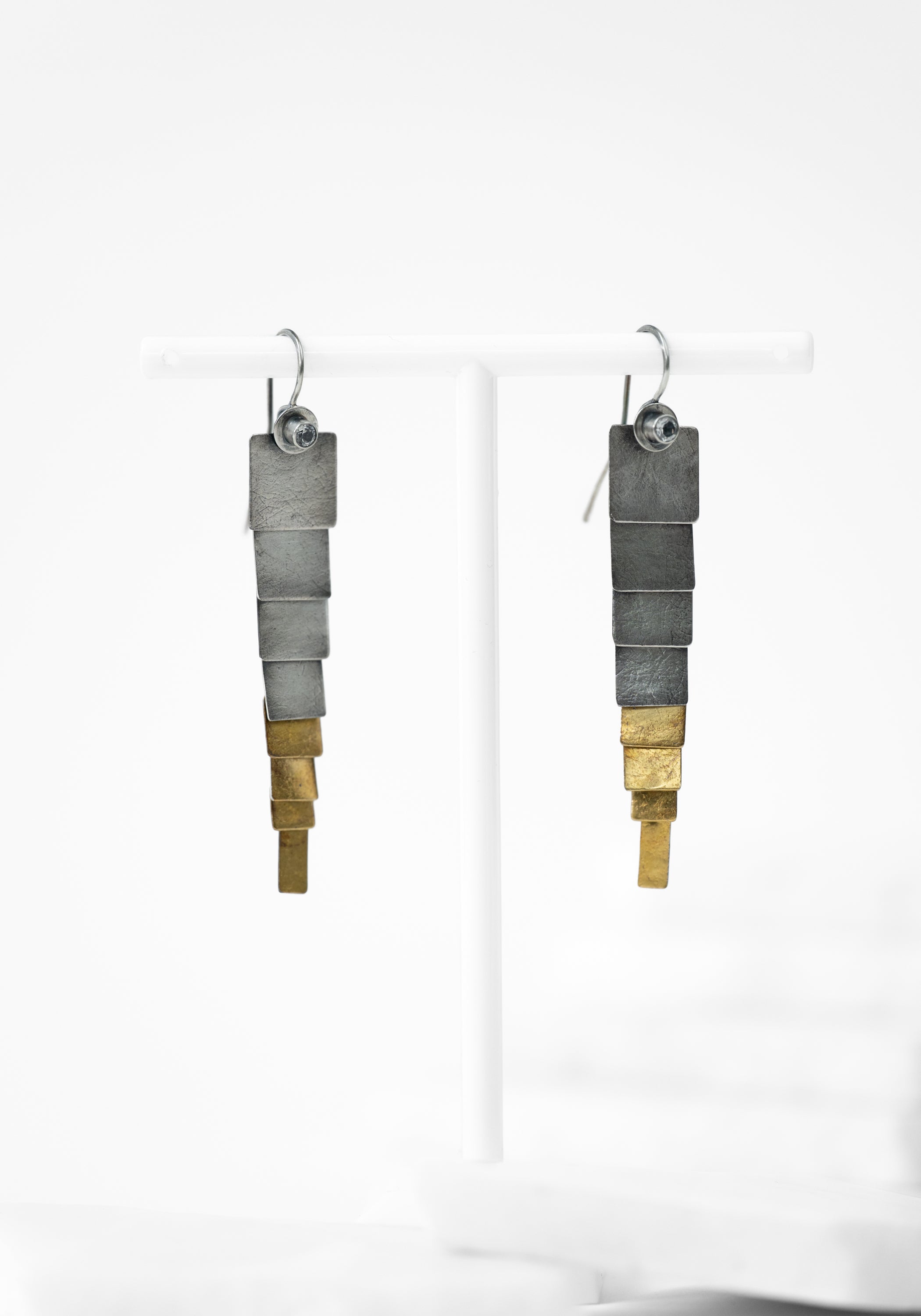 24k Gold, Sterling and White Sapphire Slim Pivot Earring - December Thieves