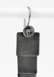 24k Gold, Sterling and White Sapphire Slim Pivot Earring - December Thieves