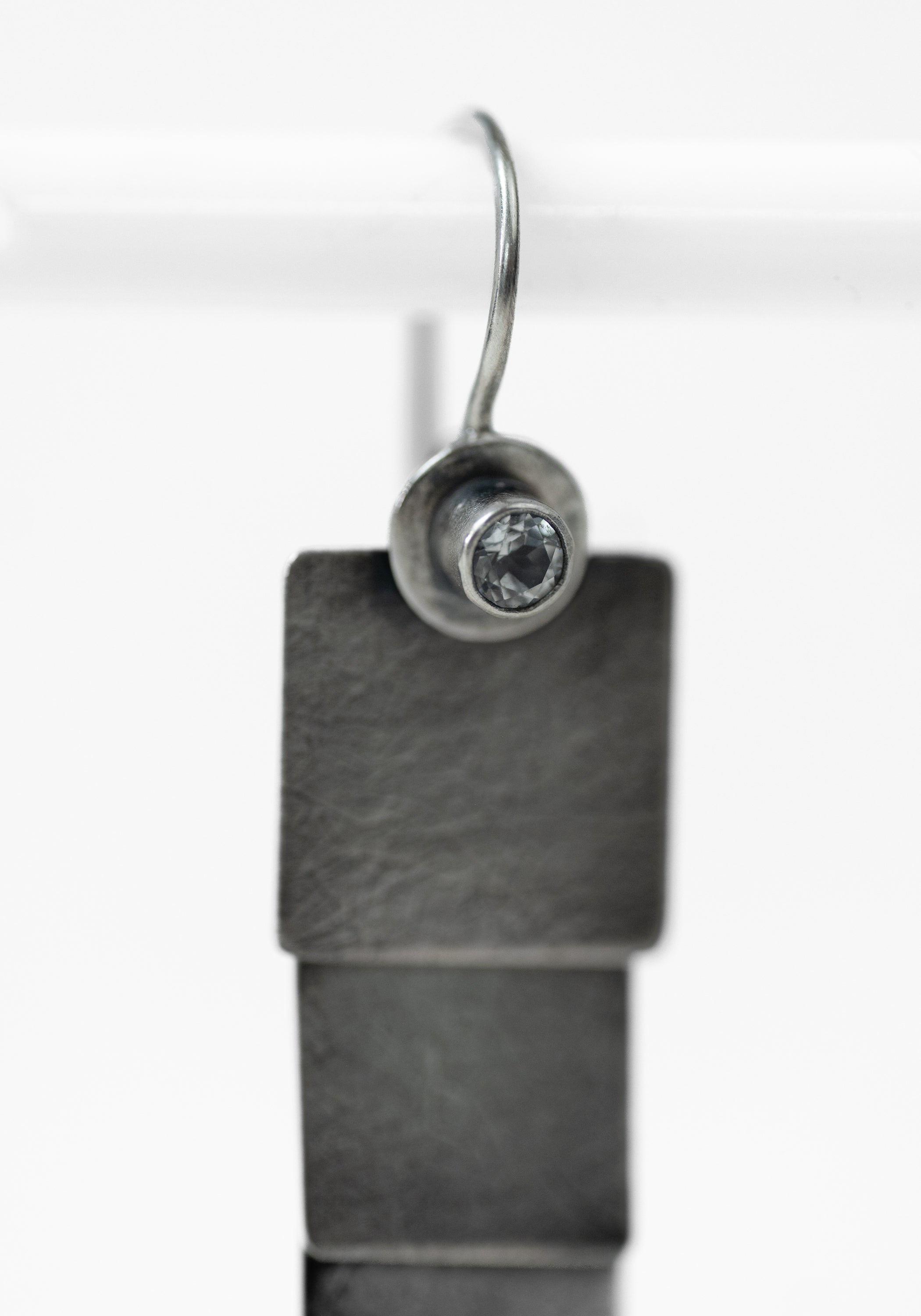 24k Gold, Sterling and White Sapphire Slim Pivot Earring - December Thieves