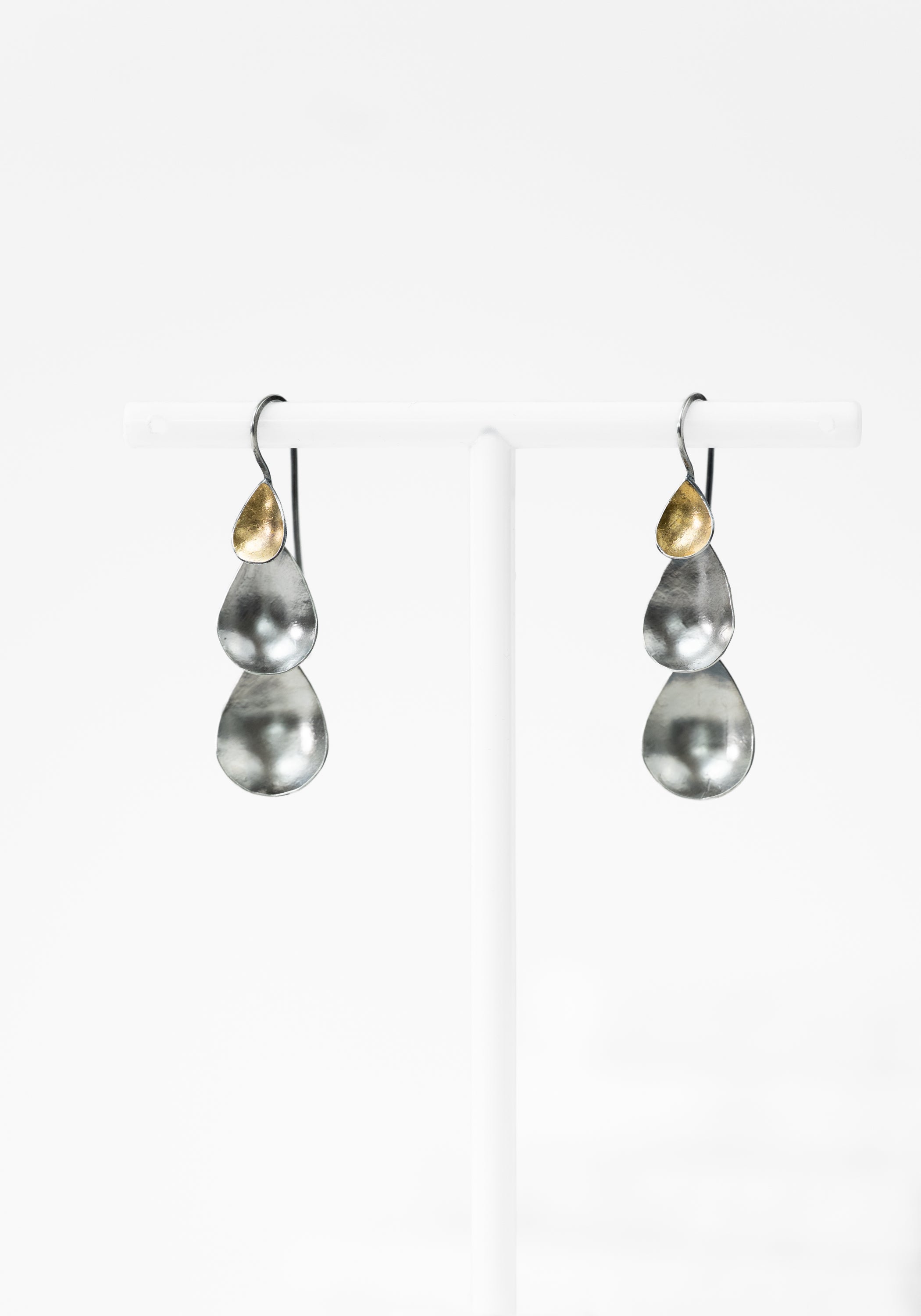 24k Gold and Sterling Petite Mixed Teardrop Dangles Earring - December Thieves