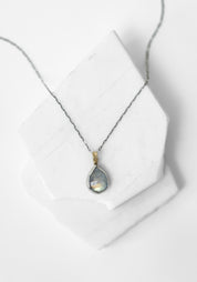 18k Yellow Gold and Sterling Gemstone Teardrop Necklace - December Thieves