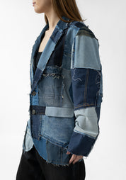 TFDE26M Upcycled Denim Patchwork Blazer - December Thieves