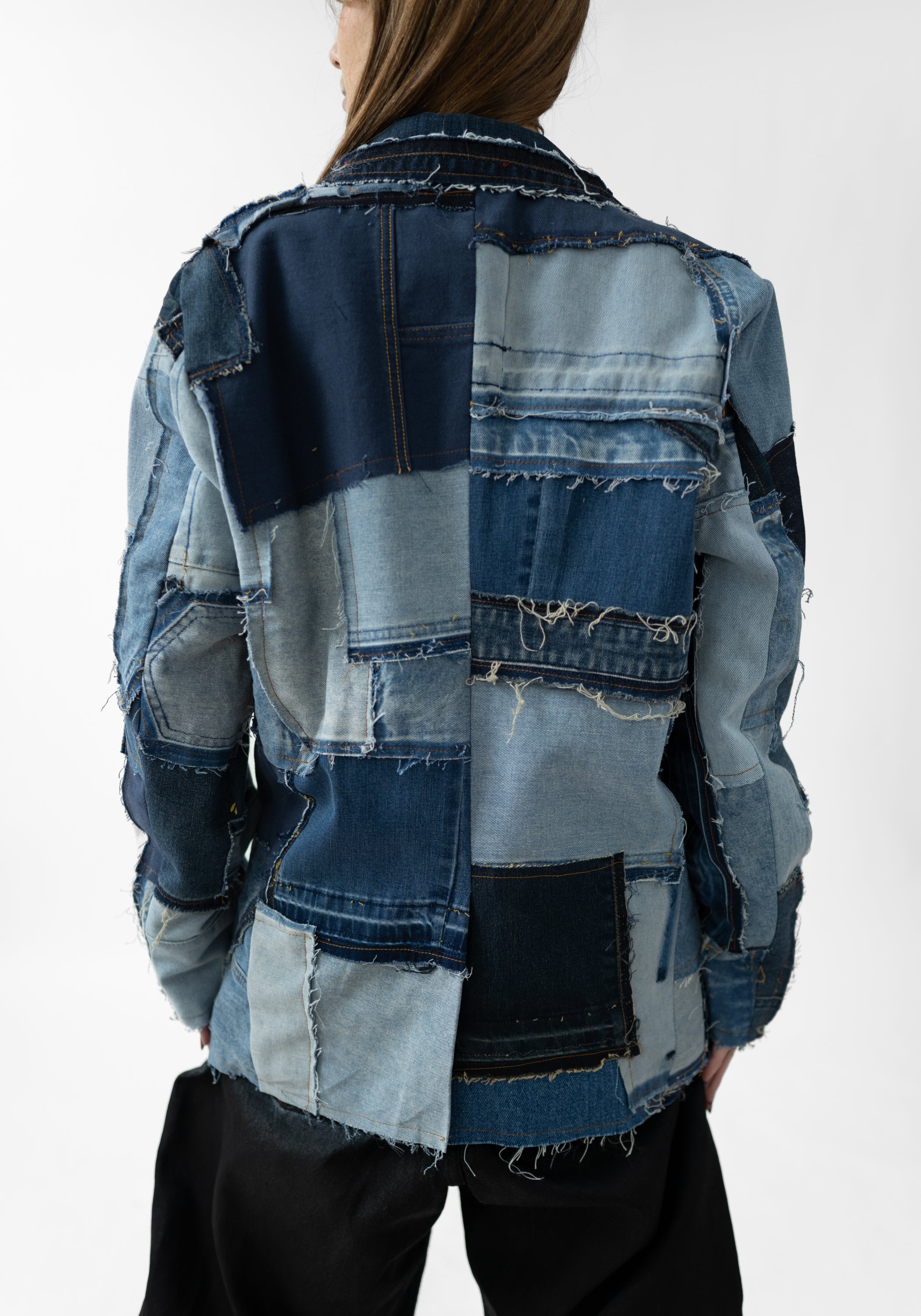 TFDE26M Upcycled Denim Patchwork Blazer - December Thieves