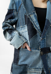 TFDE26M Upcycled Denim Patchwork Blazer - December Thieves