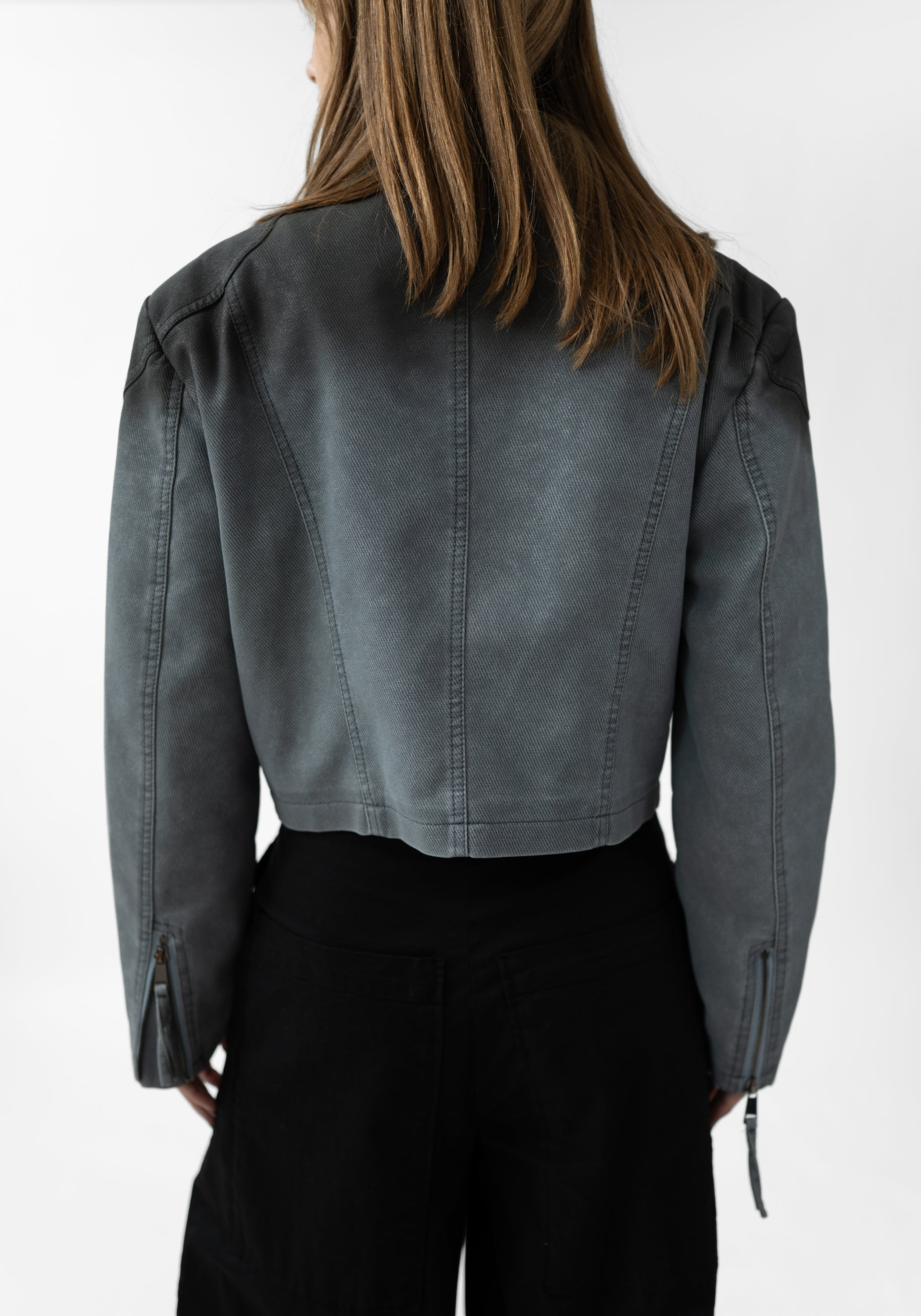 TFDE102CHARCOAL Slate Moto Jacket - December Thieves