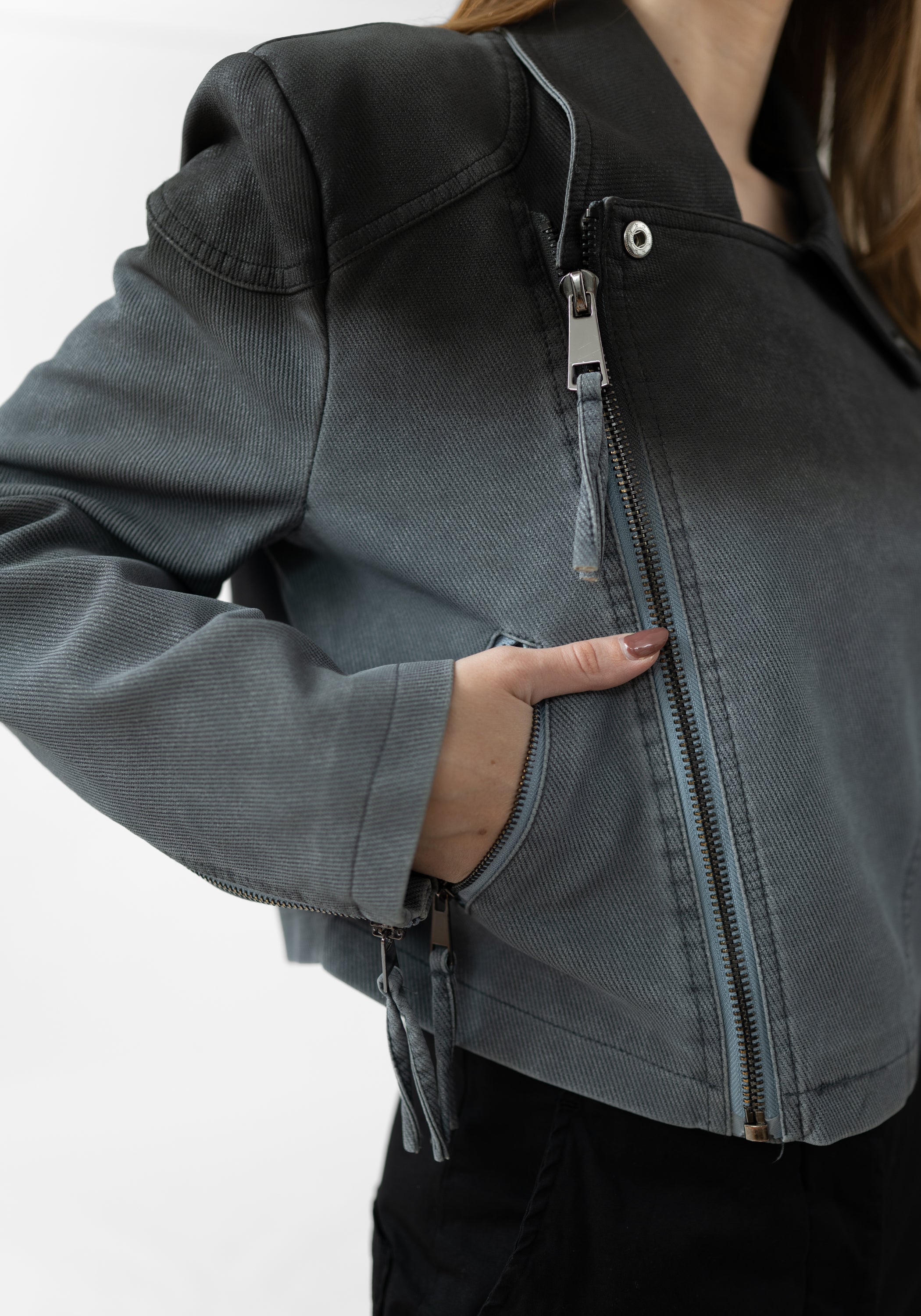 TFDE102CHARCOAL Slate Moto Jacket - December Thieves