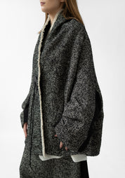 Oversized Drop Shoulder Wool Blend Tweed Jacket