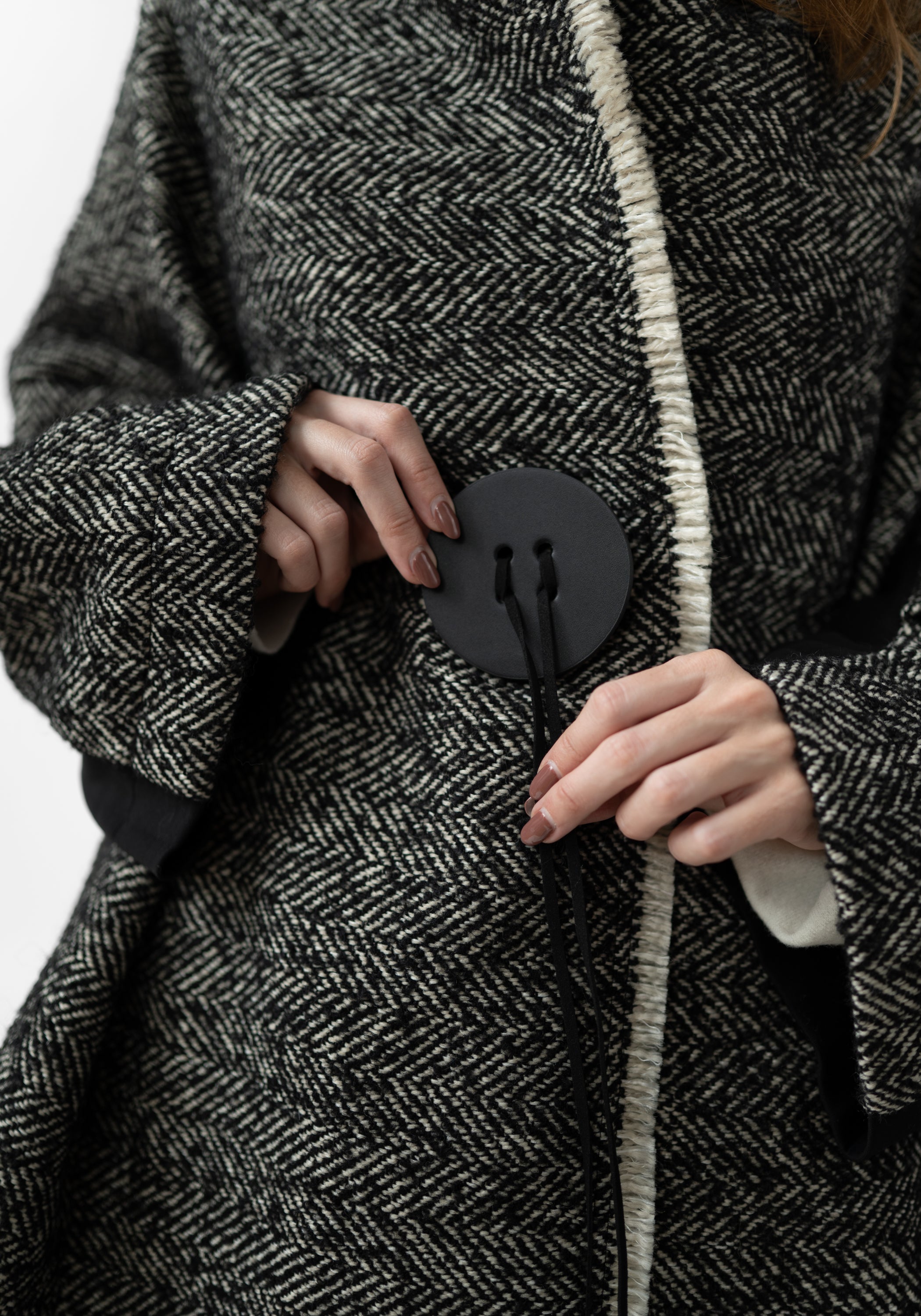 Oversized Drop Shoulder Wool Blend Tweed Jacket