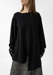 Stitch Detail Wool Blend Sweater