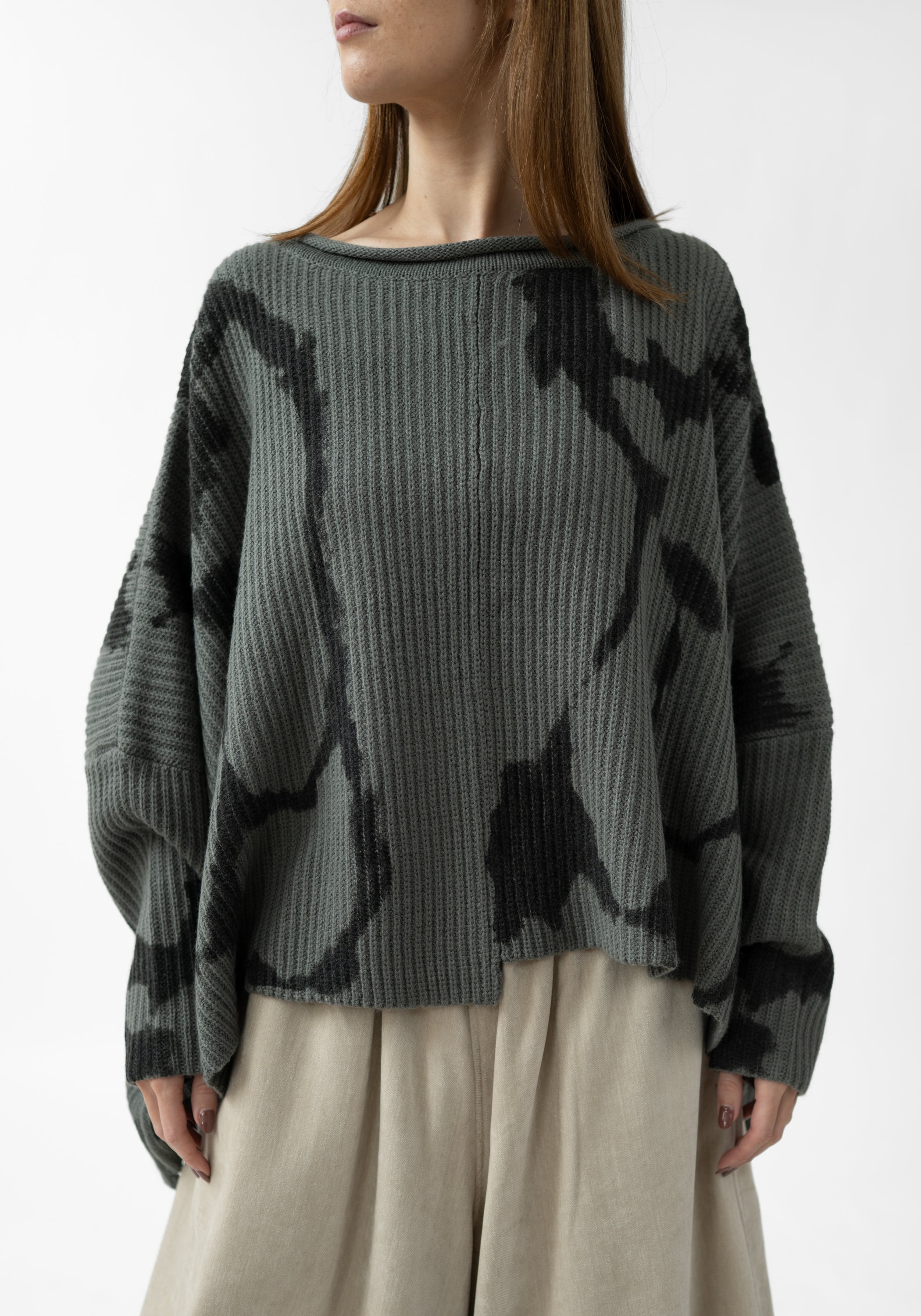 Abstract Motif Wool Blend Pullover - December Thieves