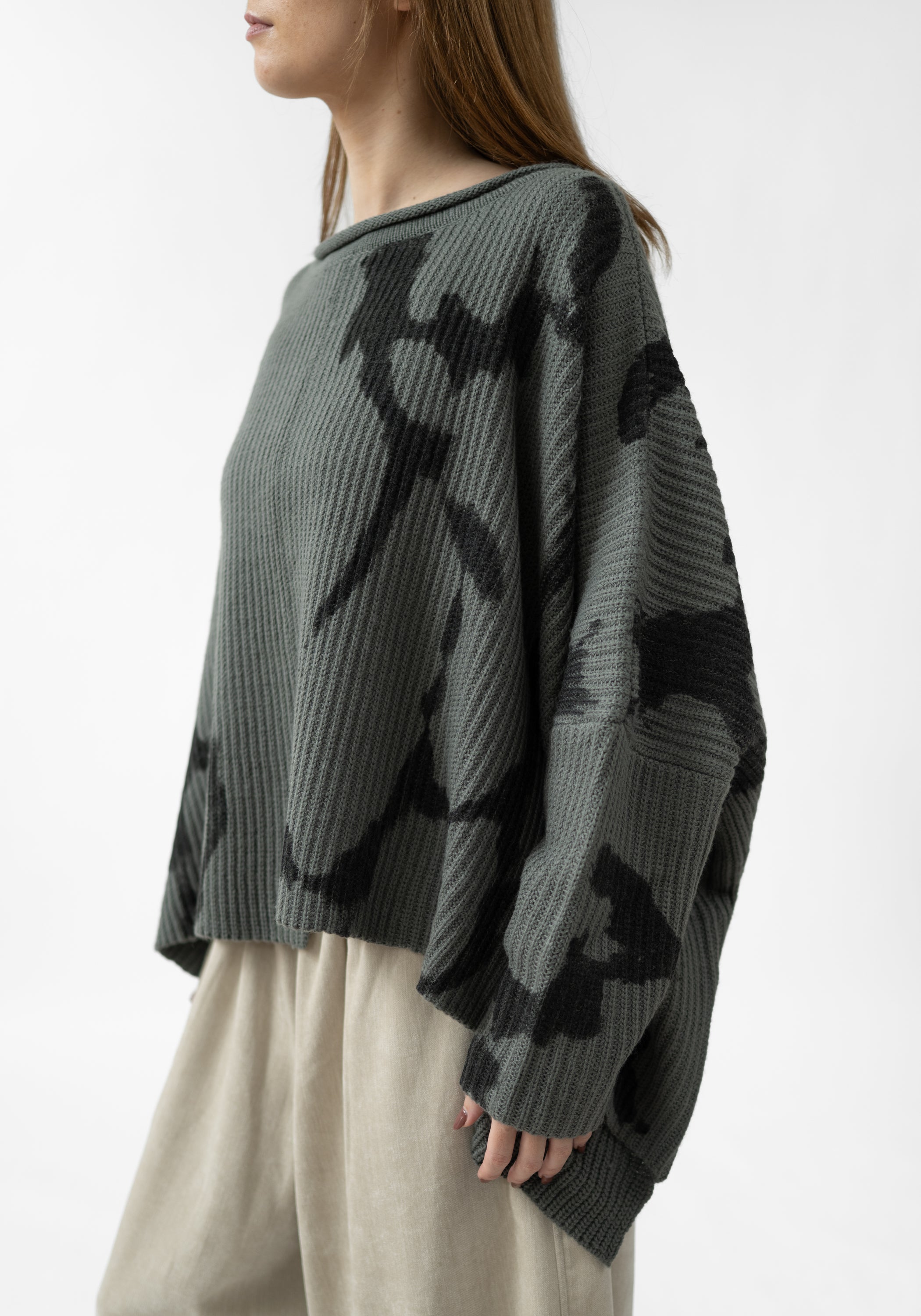 Abstract Motif Wool Blend Pullover - December Thieves