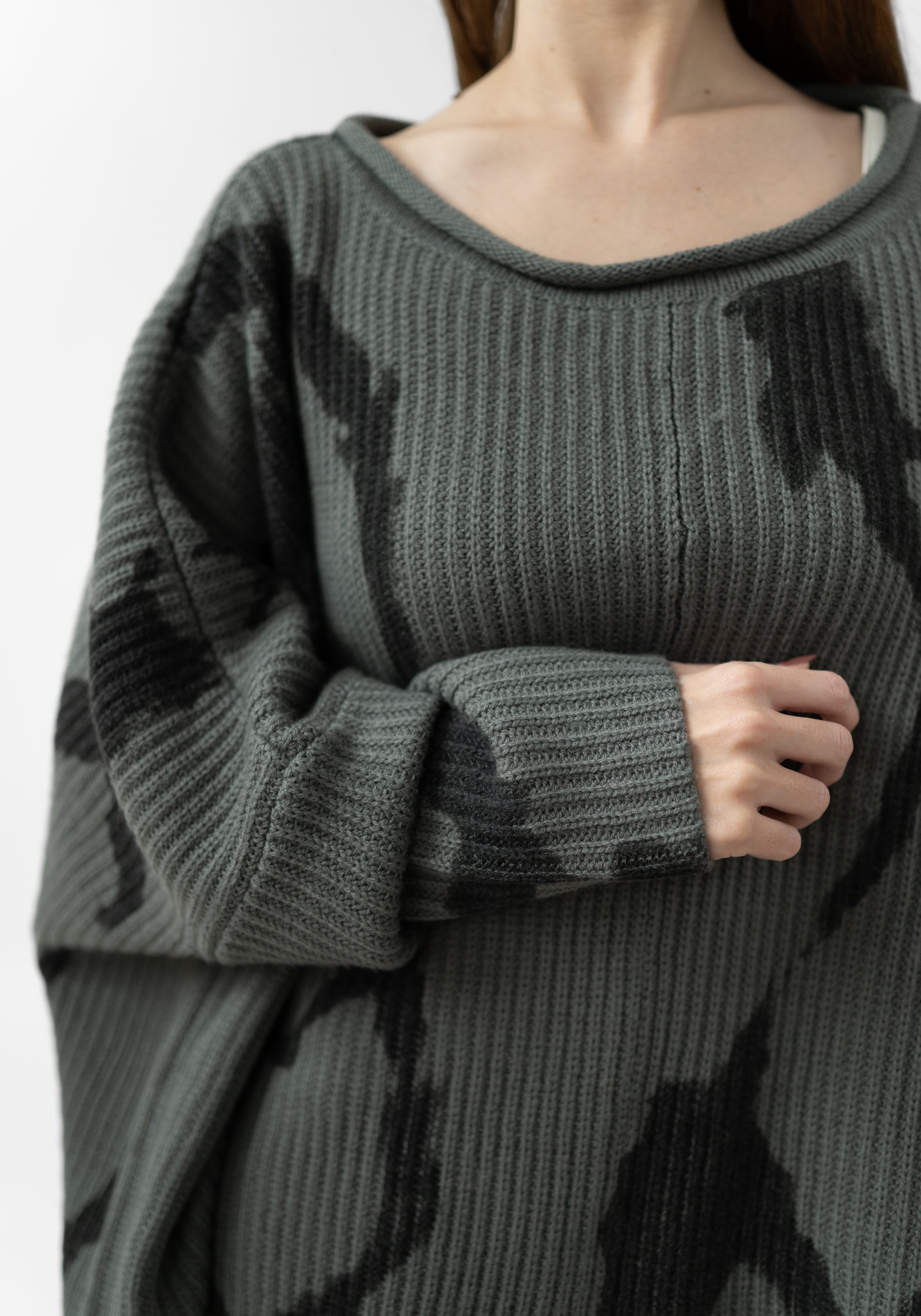 Abstract Motif Wool Blend Pullover - December Thieves