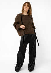 Mocca Alpaca Tie Detail Pullover - December Thieves
