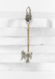 14k Gold and Sterling Battle Axe Earring