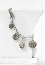 Sterling Oroboros Ancient Coin Bracelet