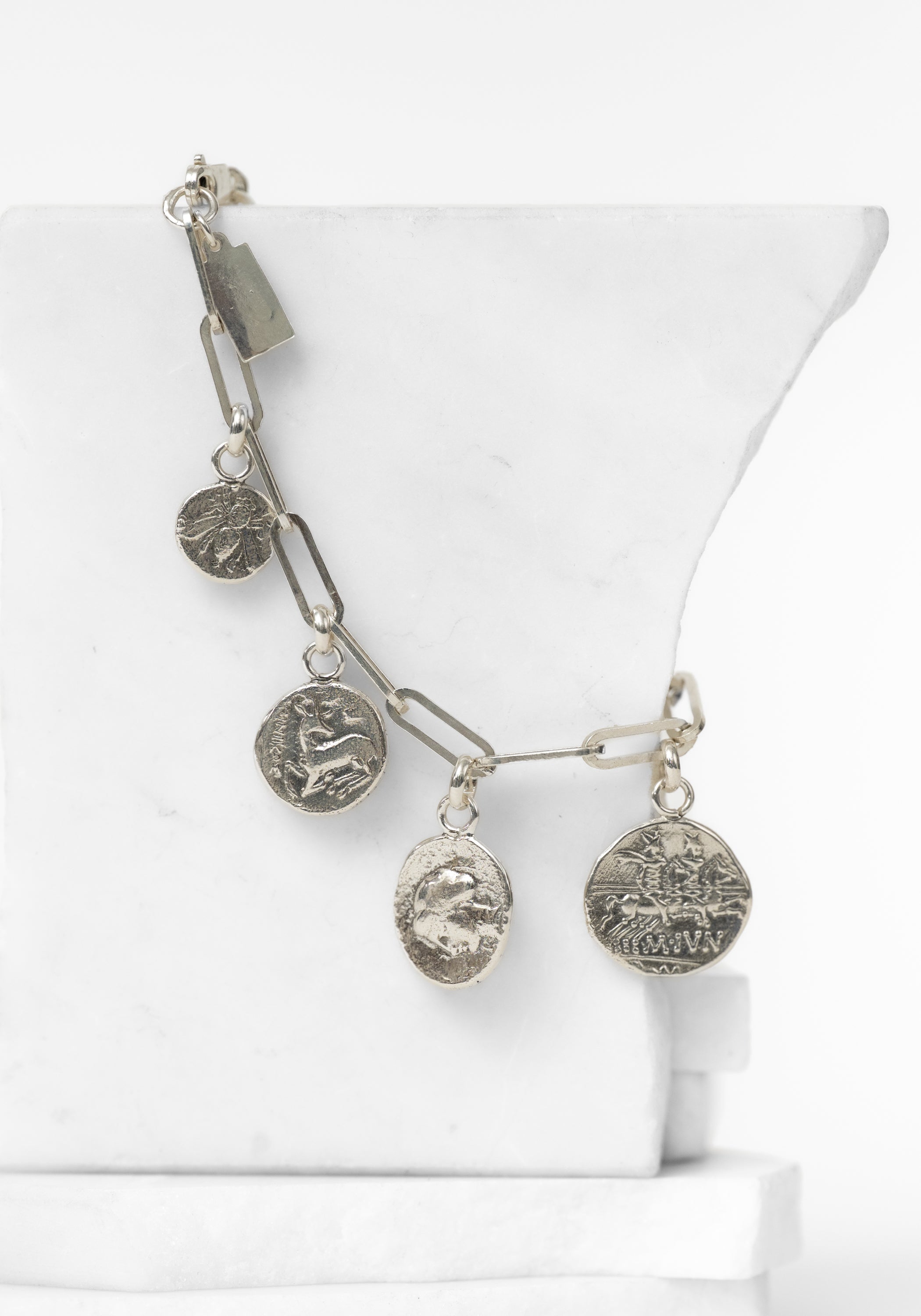 Sterling Oroboros Ancient Coin Bracelet