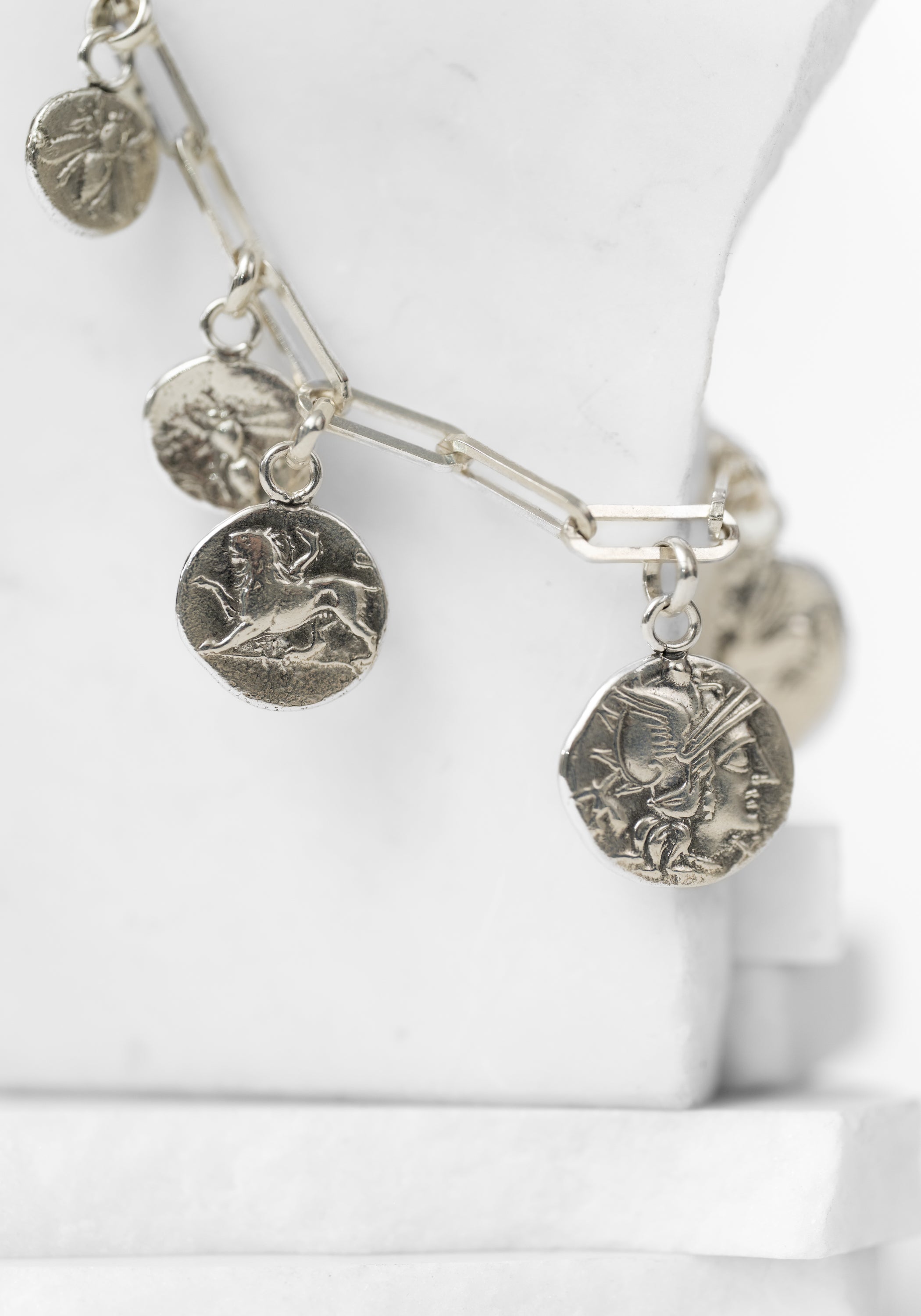 Sterling Oroboros Ancient Coin Bracelet