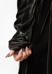 Slate Silk Velvet Cocoon Jacket - December Thieves
