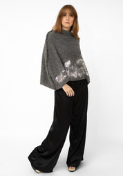 Charcoal Alpaca Silver Foiled Shrug