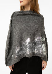 Charcoal Alpaca Silver Foiled Shrug