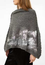 Charcoal Alpaca Silver Foiled Shrug