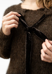 Mocca Alpaca Tie Detail Pullover - December Thieves