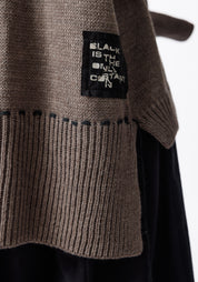 Edooh Asymmetric Oversized Wool Blend Knit Hoodie