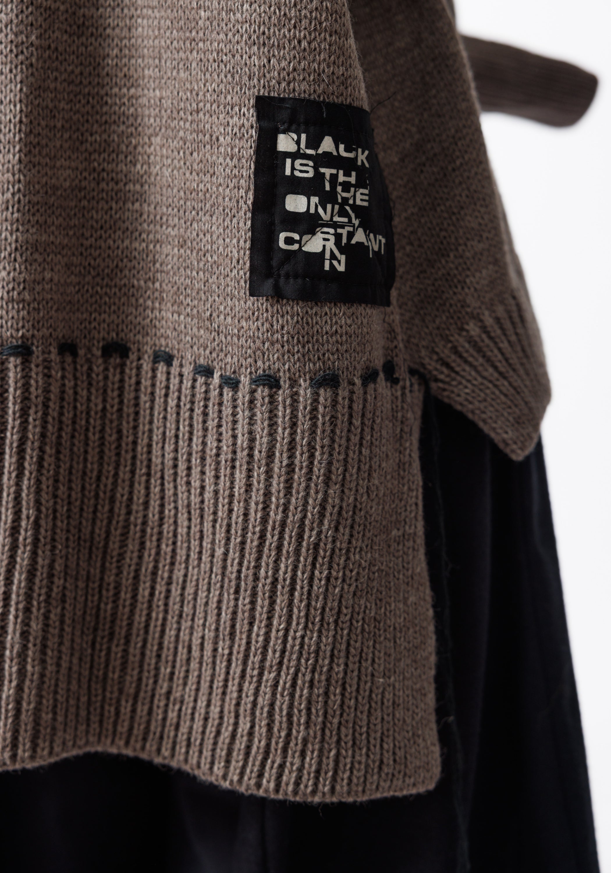 Edooh Asymmetric Oversized Wool Blend Knit Hoodie