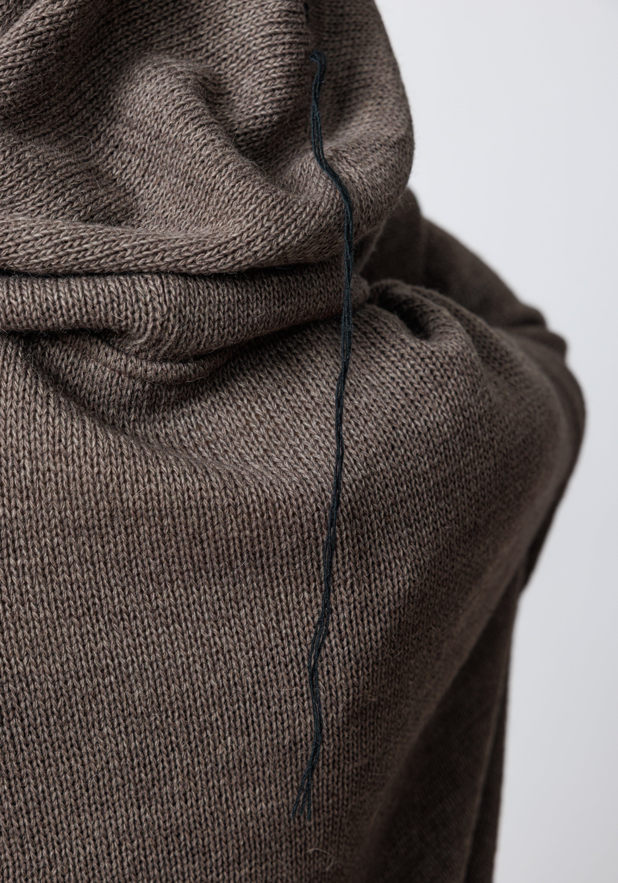Edooh Asymmetric Oversized Wool Blend Knit Hoodie