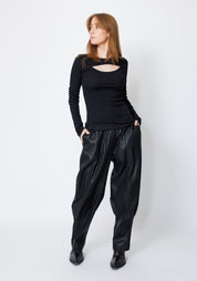 Rundo Coated Drop Seat Tapered Leg Pants