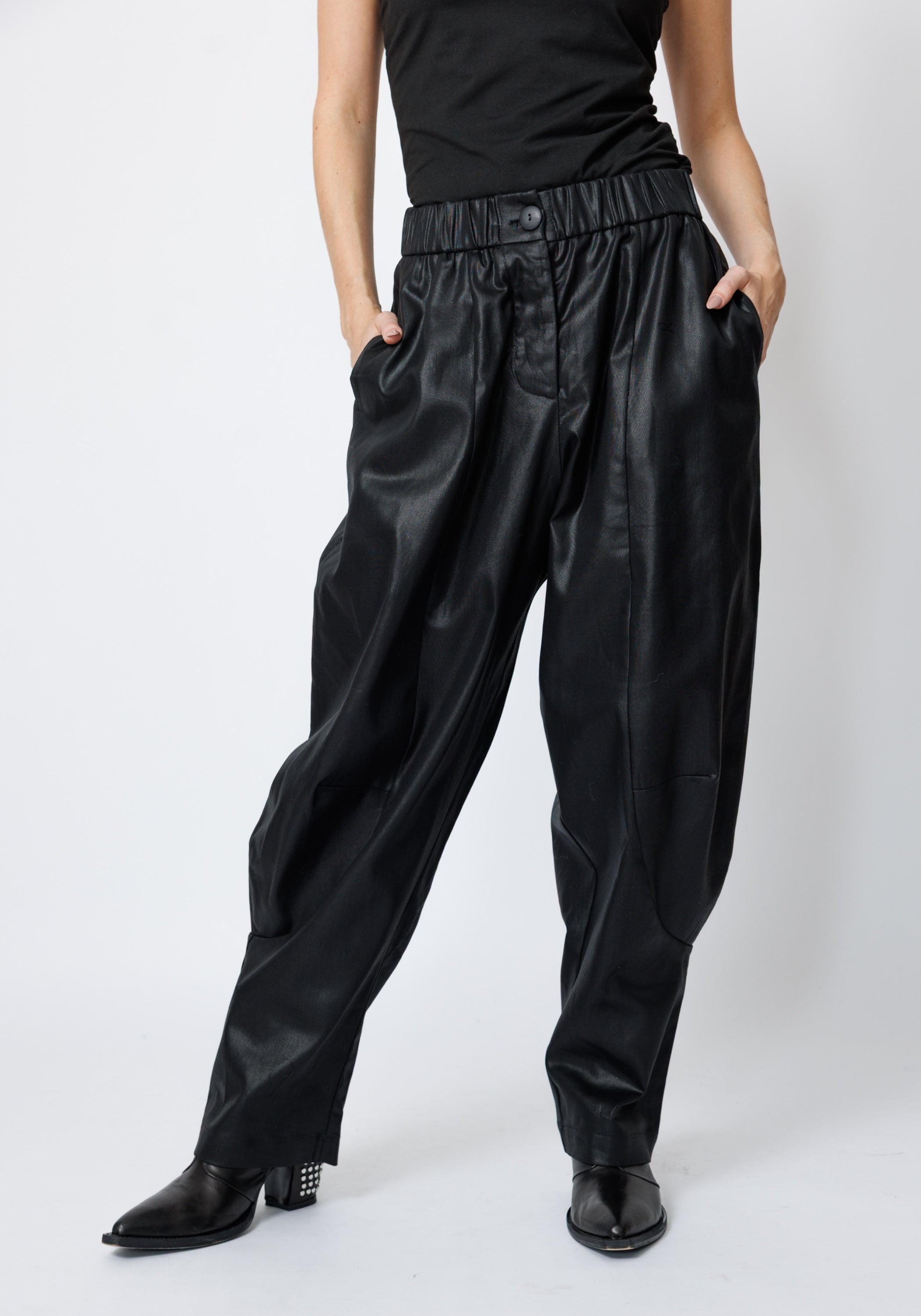 Rundo Coated Drop Seat Tapered Leg Pants