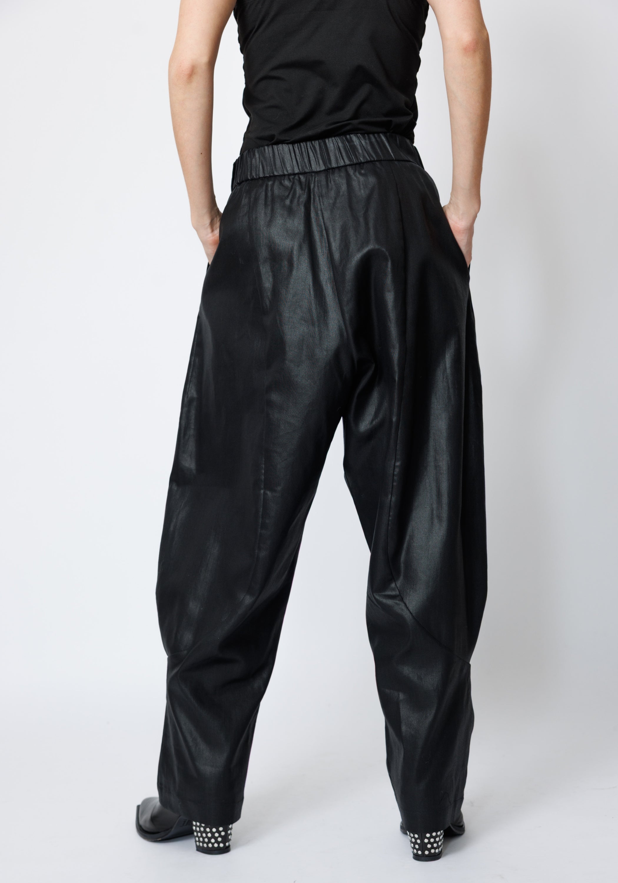 Rundo Coated Drop Seat Tapered Leg Pants