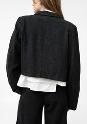 Cropped Wool Blend Blazer