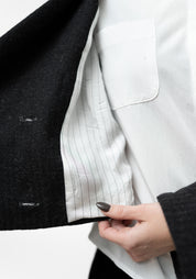 Cropped Wool Blend Blazer