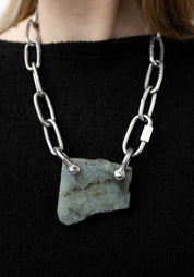 Labradorite Slab Stainless Chain Necklace