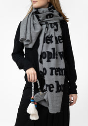 "Undeniably Themselves" Embroidered Wool Poetry Scarf - December Thieves
