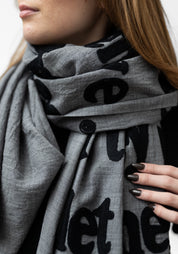 "Undeniably Themselves" Embroidered Wool Poetry Scarf - December Thieves