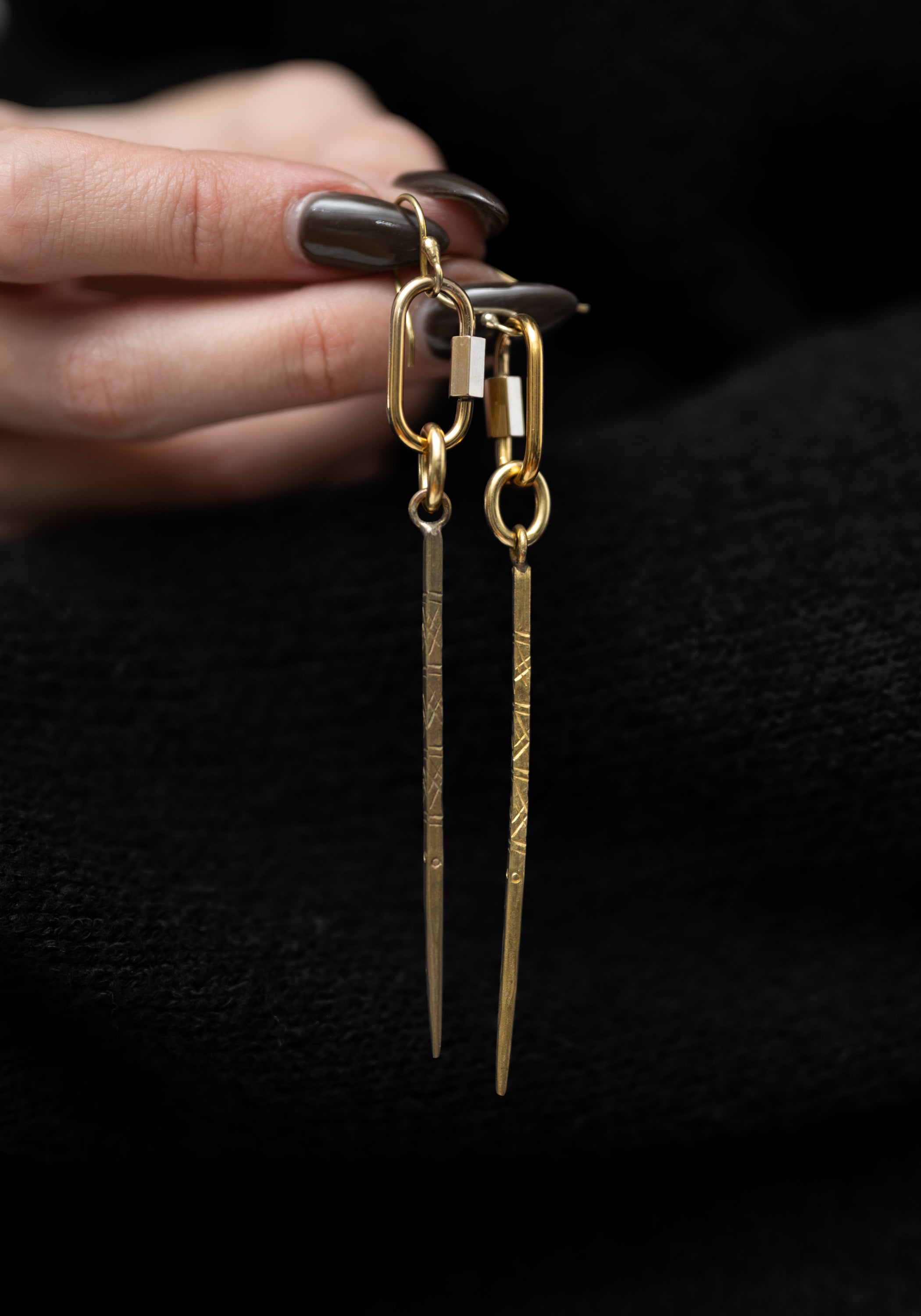 Brass Spike Earrings