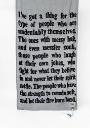 "Undeniably Themselves" Embroidered Wool Poetry Scarf - December Thieves