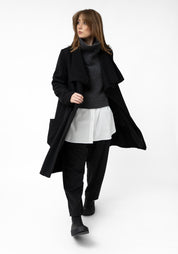 Draped Neck Wool Blend Coat - December Thieves