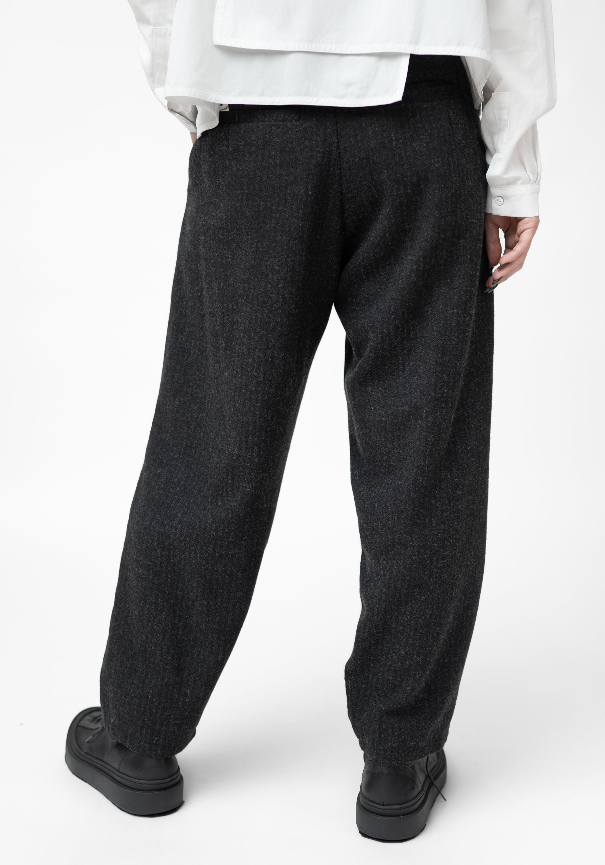 Cropped Tapered Leg Wool Blend Pants - December Thieves